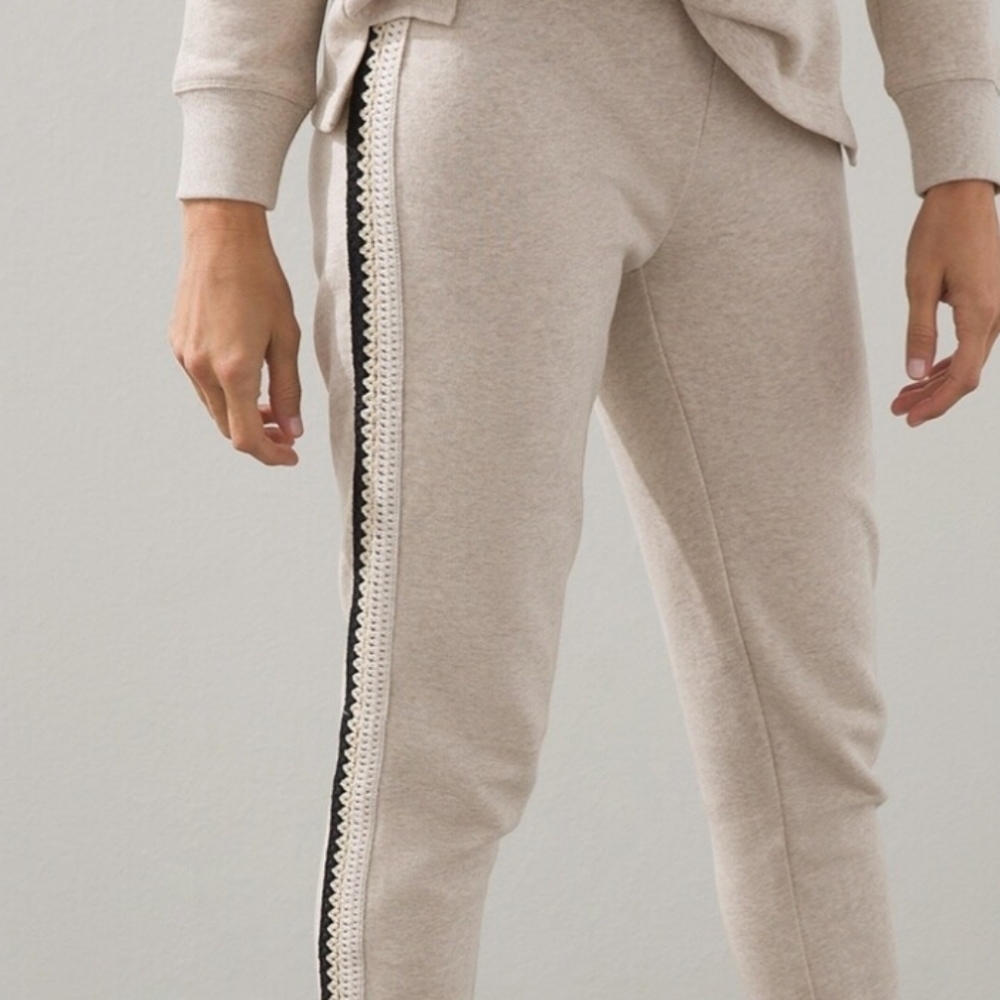 Chicos French Terry Crochet Trim Joggers - Picture 2 of 8